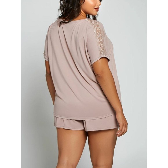 Soft Pajama Set with Pockets Womens Plus Size 3X Blush Color Loungewear - Picture 5 of 9